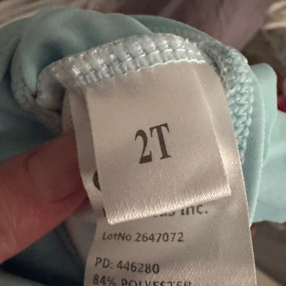 NWOT Ralph Lauren Blue 2T Girls Bikini Swimsuit Top